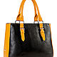 A bright bag made of genuine leather in black and orange colors. Vintage bags. Butichok from N.. My Livemaster. Фото №4