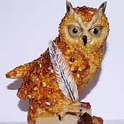 Для дома и интерьера handmade. Livemaster - original item Wise owl pen books in the amber.. Handmade.