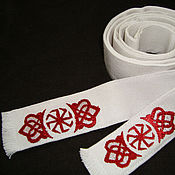 Русский стиль handmade. Livemaster - original item Belt linen with embroidery. Handmade.