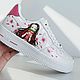 Кроссовки белые Nike Air Force 1 унисекс, кастом, ручная роспись,аниме. Кроссовки. O-Go-Art.Кастомизация одежды и обуви. Ярмарка Мастеров.  Фото №12