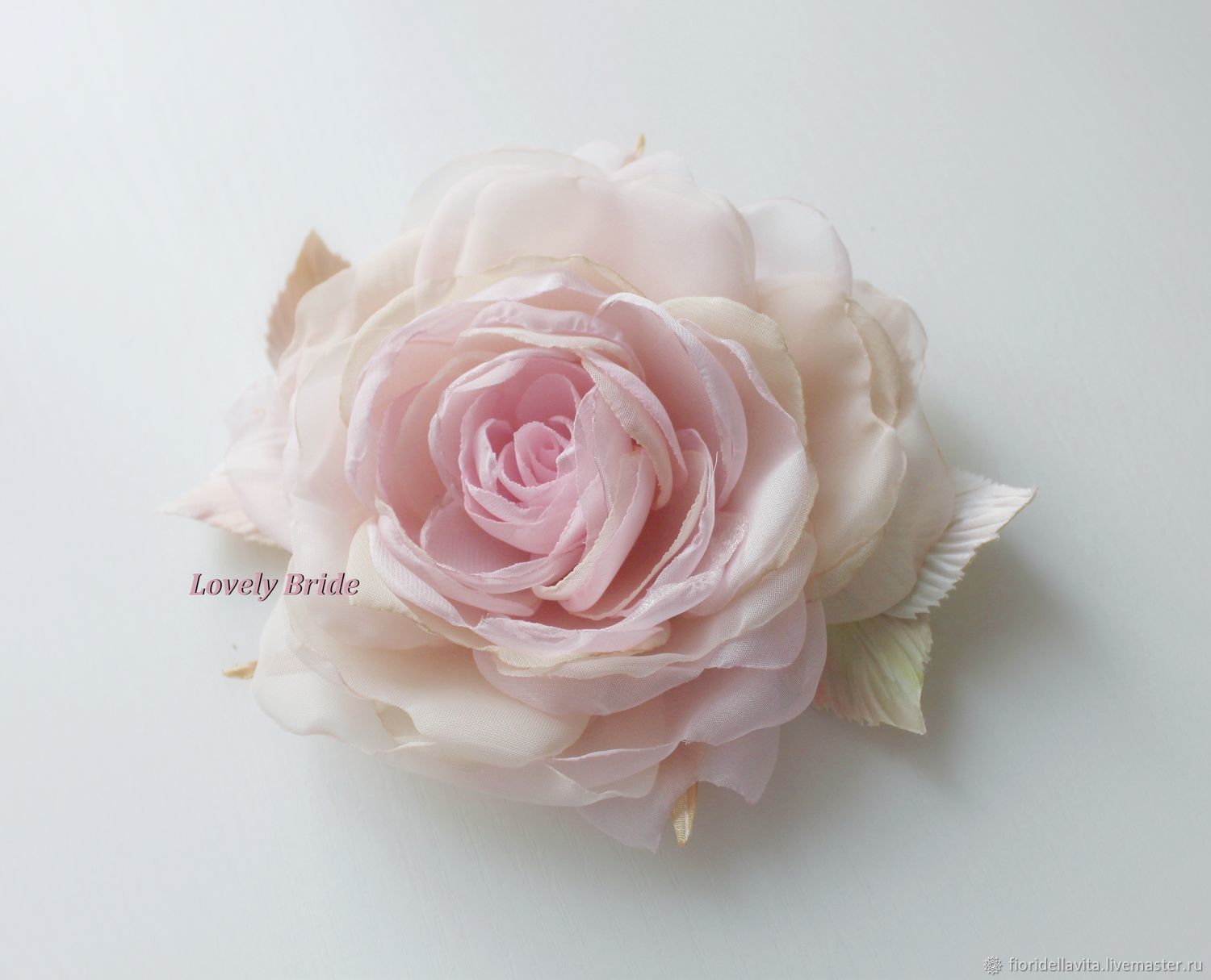 FABRIC FLOWERS Brooch flower chiffon rose ' Lovely Bride', Brooches, Vidnoye,  Фото №1