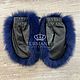 Fluffy blue mittens with fur. Mittens. Olga Lavrenteva. Online shopping on My Livemaster.  Фото №2