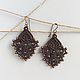 Earrings made of Italian waxed thread in brown color. earrings copper. Earrings. sadari (sadari). Online shopping on My Livemaster.  Фото №2