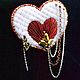 Embroidered brooch white heart with chains. Brooches. Jewels from Dreams (stuukstly). Online shopping on My Livemaster.  Фото №2