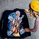 Order Jacket with Cello print. Custom clothing. Painting on fabric. nataliadenimart. Livemaster. . Outerwear Jackets Фото №3