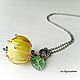 Кулон-подвеска лэмпворк "Lotus Flower" Муранское стекло,  Swarovski, Подвеска, Москва,  Фото №1