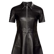 Одежда handmade. Livemaster - original item Black leather zipper dress. Handmade.