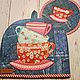 Грелка на чайник и салфетка. Кухонные наборы. 'Куклы.' Марина Шульга.. Ярмарка Мастеров.  Фото №7
