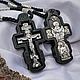 Деревянный крестик на шнурке со Святыми. Крестик. MisMi jewelry. Интернет-магазин Ярмарка Мастеров.  Фото №2