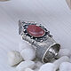 Кольцо: винтаж клубничный кварц, натуральный камень, серебро. Кольца. Shahinian Jewelry. Интернет-магазин Ярмарка Мастеров.  Фото №2