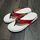 Flip-flops for women, beach with crocodile skin, in red. Flip flops. SHOES&BAGS. Online shopping on My Livemaster.  Фото №2
