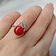 Серебряное кольцо с кораллом, 16,5 размер. Кольца. Ksenia-jewelry-. Ярмарка Мастеров.  Фото №5