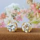 Order Golden poussettes with diamonds ' Golden Eden ' to buy. luxuryclub. Livemaster. . Stud earrings Фото №3