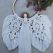 Картины и панно handmade. Livemaster - original item Macrame panels: Angel on a hoop. Handmade.