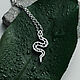 Snake Pendant with Chain | Silver | Geometry Collection, Pendant, Moscow,  Фото №1
