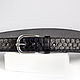 Python leather belt Black, width 3,9 cm. Straps. Two Starlings. My Livemaster. Фото №4