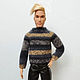 Одежда для Кена, Ken Barbie Барби, свитер бежево-серый, Одежда для кукол, Москва,  Фото №1