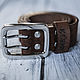 Handmade leather belt with double stainless steel buckle, Straps, Sergiev Posad,  Фото №1