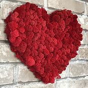 Сувениры и подарки handmade. Livemaster - original item Heart made of stabilized moss 30*35 cm red. Handmade.