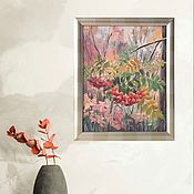 Картины и панно handmade. Livemaster - original item Oil Painting Brush Rowan Landscape Rowan autumn. Handmade.