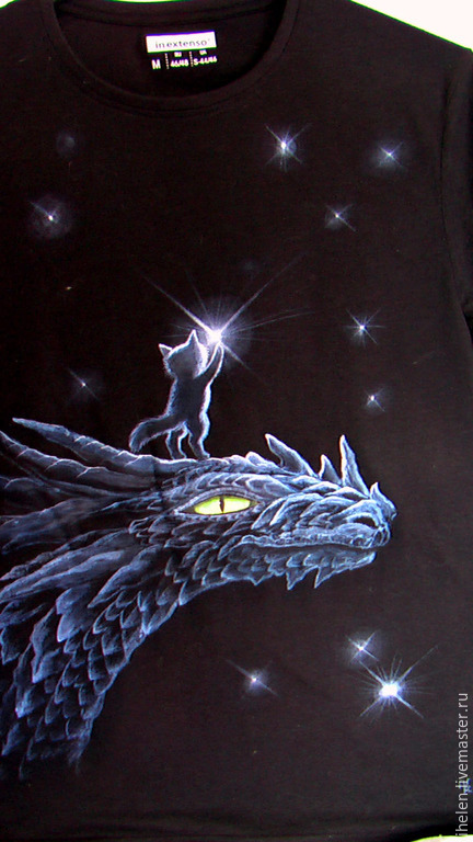 T-shirt with a Cat, Dragon and an August Night, T-shirts, Nizhny Novgorod,  Фото №1