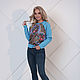 Order  blue from Pavlovoposadsky shawl, warm sweatshirt. Дизайнерские платья Valensia Atelier. Livemaster. . Sweatshirts Фото №3