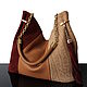 Granville Suede Dark Red Beige with Braided Handle, Classic Bag, Bordeaux,  Фото №1