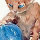 Order 'Game' watercolor painting (cats, ginger, animals). Nadezda Perova. Livemaster. . Pictures Фото №3