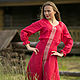 Платье льняное "Жива" красное, Платья, Санкт-Петербург,  Фото №1