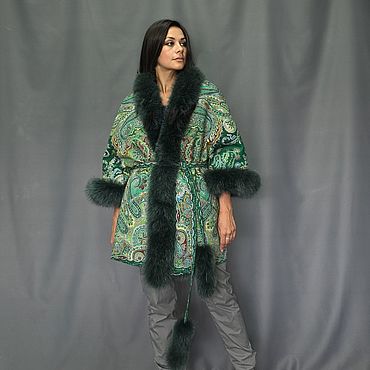 Жакет из платка "Караван" с мехом песца. National Brand (Катерина). Одежда женская ручной работы - Ярмарка Мастеров Одежда женская ручной работы. Ярмарка Мастеров - ручная работа Жакет из платка "Караван" с мехом песца. Handmade.