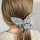 Fabric volume elastic band for hair Molinia (gray, peach). Scrunchy. molinialife. My Livemaster. Фото №4