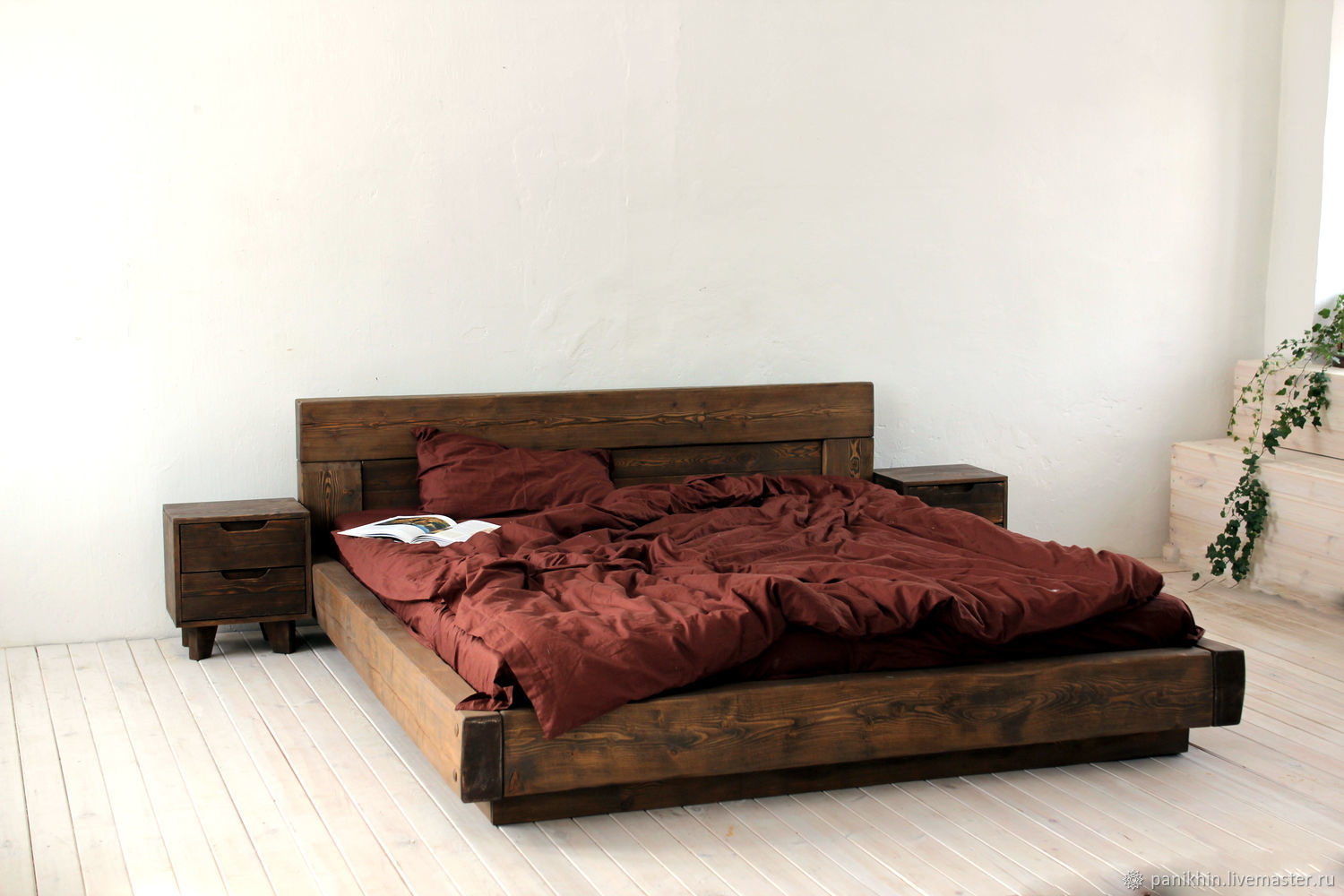 Кровать с бортами 10 см из лиственницы в е Ярмарка .