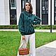 Зеленый свитер женский с косой, Свитеры, Москва,  Фото №1