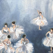 Картины и панно handmade. Livemaster - original item Ballerinas oil Painting 30h40 cm. Handmade.