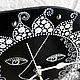 Black and white wall clock Sun spot Painting. Watch. Clocks for Home (Julia). My Livemaster. Фото №4
