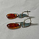Amber Earrings Amber Cognac Petals Pendants 925 Sterling Silver Star. Vintage earrings. Aleshina. My Livemaster. Фото №6