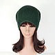 Beanie knitted hat for autumn Hooligan Green. Caps. Space Cat Knitting. Online shopping on My Livemaster.  Фото №2