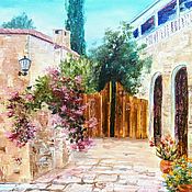 Картины и панно handmade. Livemaster - original item Picture of the Mediterranean landscape. Streets Belapais. Cyprus. Decorated. Handmade.