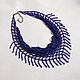 Order Boho inky blue beaded kerchief necklace. Beaded jewelry by Marina Ikkes. Livemaster. . Necklace Фото №3
