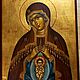 Заказать Рукописная икона Помощница в Родах из скита Св. Анны, Афон, Греция. Будь собой!. Ярмарка Мастеров. . Иконы Фото №3