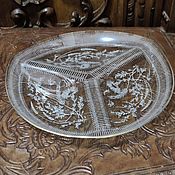 Винтаж handmade. Livemaster - original item Menagerie dish glass France, 50-60. Handmade.