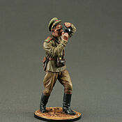 Tin soldier 54 mm. in the painting. The middle ages. Teutonic knight