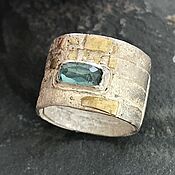 Украшения handmade. Livemaster - original item Ring North. Tourmaline blue, silver, gold. Handmade.