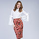 Pencil skirt made of eco-suede Flowers terracotta, orange tight-fitting skirt. Skirts. mozaika-rus. My Livemaster. Фото №4