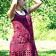 Сарафан с бахромой "Вишня". Сарафаны. BOHO UNICUM. Ярмарка Мастеров.  Фото №13