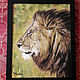 Painting lion-King of beasts, oil on canvas, 40 x 50. Pictures. Valeria. My Livemaster. Фото №5