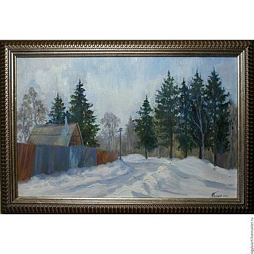 Картины и панно ручной работы. Ярмарка Мастеров - ручная работа Картина маслом. Зимний пейзаж. Handmade.