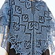 Summer openwork knit shawl, Linen blue shawl,a shawl made of linen. Shawls. Lace Shawl by Olga. My Livemaster. Фото №5