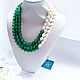 Necklace made of green onyx and pearls. Necklace. Magical Beauty Gems. My Livemaster. Фото №4