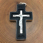 Украшения handmade. Livemaster - original item Necklace: Ebony cross with silver. Handmade.